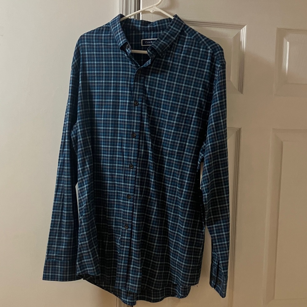 Blue button down shirt